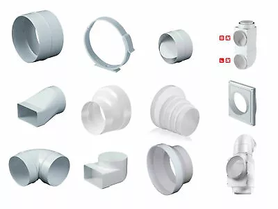 £10.98 • Buy Round Ducting Accessories Duct Connector Adaptor Pipe Hydroponics Ventilation  