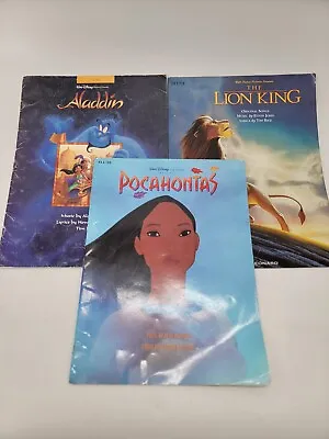 Vintage Walt Disney Flute Sheet Music Pocahontas The Lion King Aladdin • $24.97