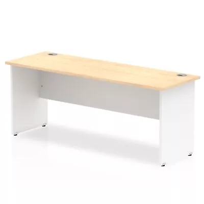 Impulse Straight Office Desk W1800 X D600 X H730mm Panel End Leg Maple Finish Wh • £242.45