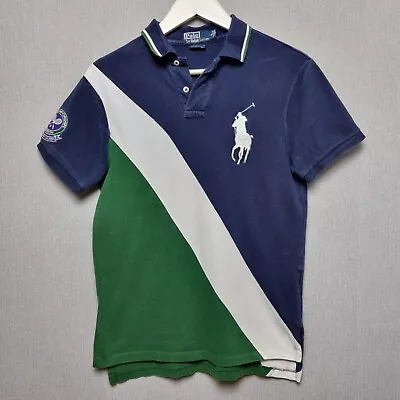 Ralph Lauren Wimbledon Polo Shirt Mens Small Vintage Custom Fit Large Pony • £25.99