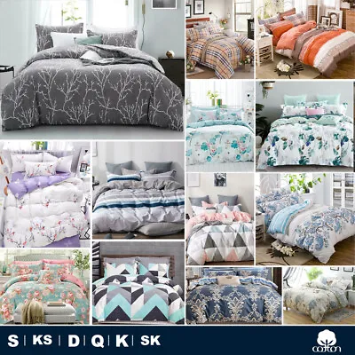 $39 • Buy 2022 New All Size Bed Doona Quilt Duvet Cover Set 100% Cotton Premium Bedding