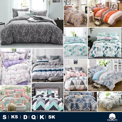 2024 New All Size Bed Doona Quilt Duvet Cover Set 100% Cotton Premium Bedding • $35