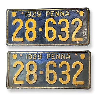 1929 Pennsylvania License Plate Pair Penna PA • $50