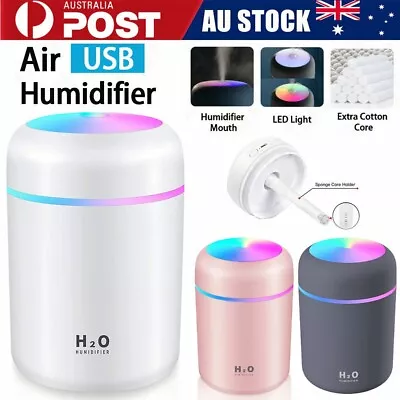 $6.98 • Buy USB Car Air Purifier Diffuser Aroma Oil Humidifier Mist Led Night Light Home AU