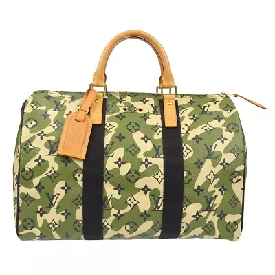 Louis Vuitton Speedy 35 Handbag Purse Green Monogramouflage M95773 Aa2038 88016 • $9180