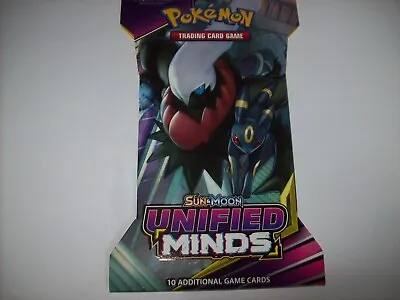 Unified Minds Sealed Sleeved Booster Pack Pokemon Sun And Moon Free Shipping • $39.99