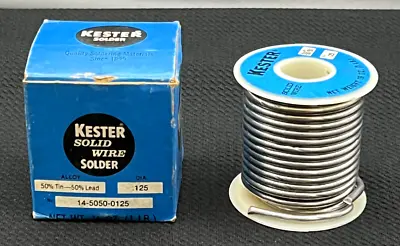 Vintage Kester Solid Wire Solder .125 Dia 50/50 (1 LB) 14-5050-0125 • $25