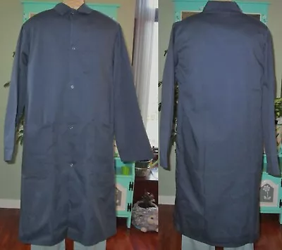 Best Medical L/S Lab Coat Gown Snaps 3 Pockets 44  Length Sizes 3X & 4X Navy • $22.99