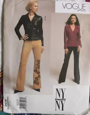 Vogue Sewing Pattern Size 14-16-18 Uncut 2679 Petite Shirt & Pants NY Collection • $14.95