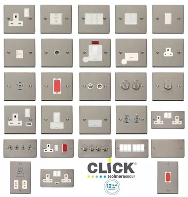 £11.89 • Buy Click Deco Victorian Stainless Steel Switches And Sockets With White Inserts
