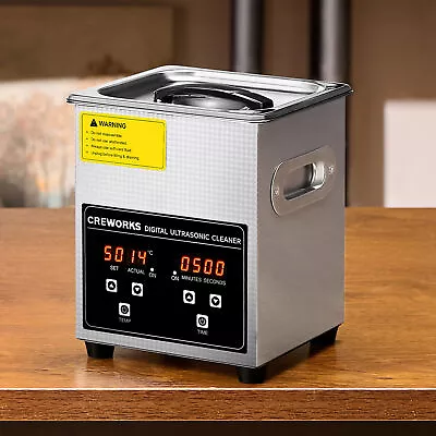CREWORKS 2L Ultrasonic Cleaning Machine 60W Jewelry Glasses Auto Parts Cleaner • $49.99