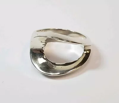 Sterling Silver Open Artsy Modern Art Ring Size 6 1/2  • $29