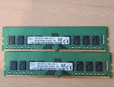 32GB 2 X 16GB SK Hynix HMA82GU6DJR8N-VK DDR4-2666 288-Pin Non ECC Desktop RAM • £44.99