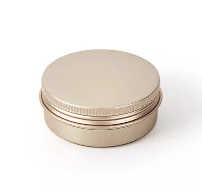 Rose Gold Aluminum Tin Screw Top Round Metal Container W LidTravel Storage Jar • $8.99