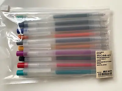 Muji Color Gel Ink Retractable Ballpoint Pen 0.5mm 10 Colors Set Lot From Japan • $60.80