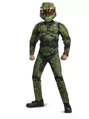 Halo Infinite Master Chief Muscle Jumpsuit Halloween Costume Child Small (4-6) • $16