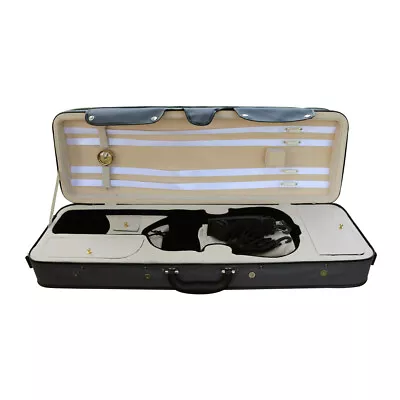 4/4 Violin Case Gray Wooden Oblong Cases For Violin Straps Full Size Nylon Bag • $99