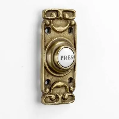 Antique Brass Novella Art Nouveau Bell Push • £26.99