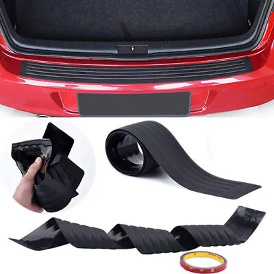 Car Rear Bumper Guard Protector Trim Cover Sill Plate Trunk Rubber Pad Kit Black • $4.44