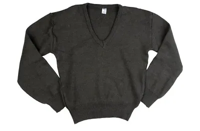 Genuine Greek Military Gray Sweater V-Neck GI Army 100% Wool Uniform Combat MED • $24.99