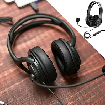 $22.29 • Buy USB Wired Headphone Headset Noise Cancelling With Mic For Computer PC Laptop