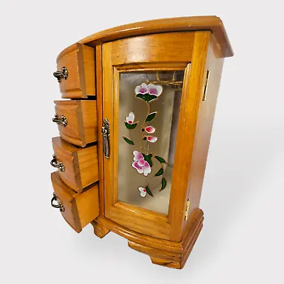 £19.99 • Buy Vintage Wooden Wardrobe Style Musical Jewellery Box - Plays  Memories 