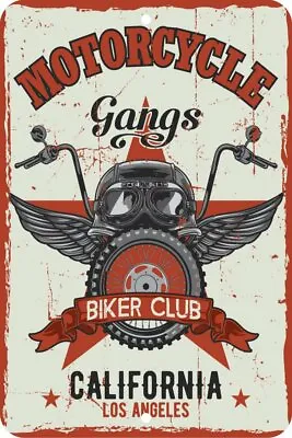 Motorcycle Gangs Bike Biker Aluminum Tin Sign Plaque Man Cave Bar Decor S56 • $19.99