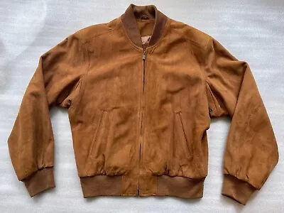 Vintage Coach Men's Xs Tobacco Brown Leather Suede Bomber Jacket • $125