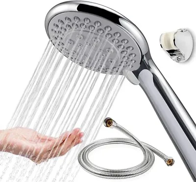 Chrome Shower Head And Hose Set Replacement For Grohe Mira Triton Aqualisa NEW • £9.25