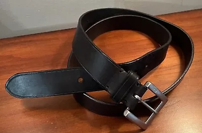 Coach Black Leather Belt Silver Buckle Men's 42” 105cm • $38