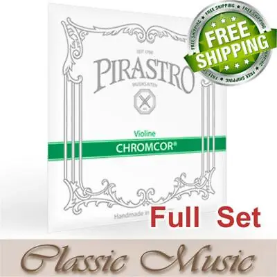Pirastro Chromcor Violin Strings Full Set 4/4 Ball End (319020) Free Shipping • $40.96
