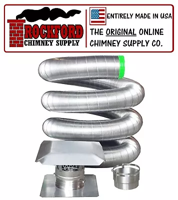 6 In. X 35 Ft. Flexible Chimney Liner Insert Kit .006 316 Stainless Steel • $943.99