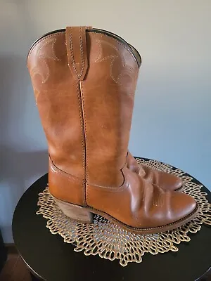 Vintage Men 10D Tan Cowboy Boots Made In U.S.A. • $8