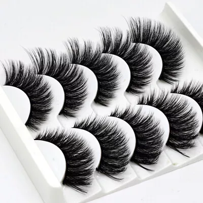 5/10 Pairs False Eyelashes Long Thick Natural Fake Eye Lashes Set Mink Makeup UK • £2.99