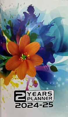 2024-2025 2-Year 2YR Monthly Pocket Planner Calendar Diary Watercolors Flowers • $3.99