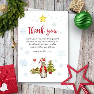 £4.99 • Buy 10 Peter Rabbit Personalised Childrens Christmas Thank You Cards Notes