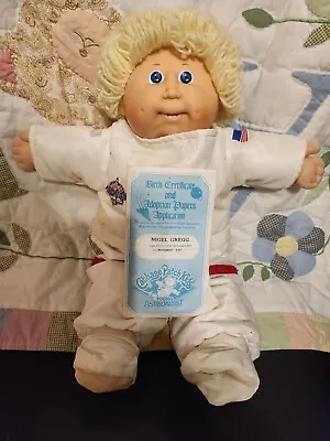 Vintage 1986 Cabbage Patch Kids Boy Doll Young Astronaut Suit Helmet Papers • $45.60