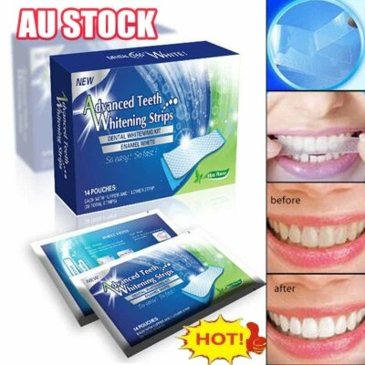 $12.37 • Buy 28 White Strip Teeth Whitening Strips Professional Advanced  Tooth Bleaching #T