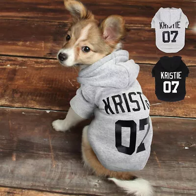 Personalised Dog Hoodie Name Customized Pet Puppy Cat Clothes Sweatshirt Jacket • $18.69