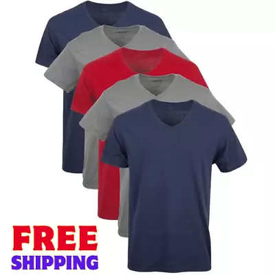 Gildan Men's V-Neck T-Shirts Multipack 6/5 Assorted Sizes  Colors • $24.55