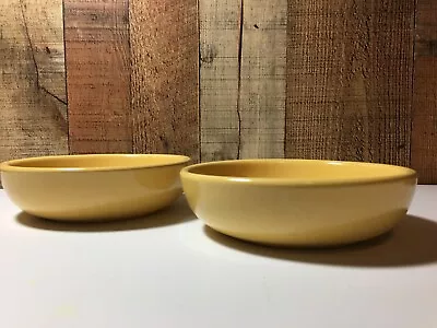 Vintage La Solana Stoneware Set Of 2 Salad Bowls Yellow 6 1/4  • $20