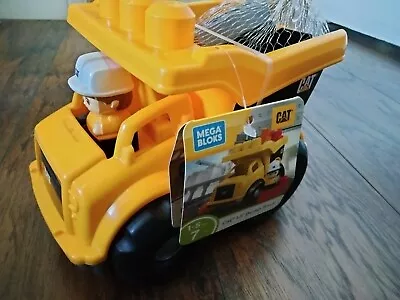 Mega Bloks Cat Lil' Dump Truck Blocks Car Yellow Toddler Toy Building Vehicle • $19