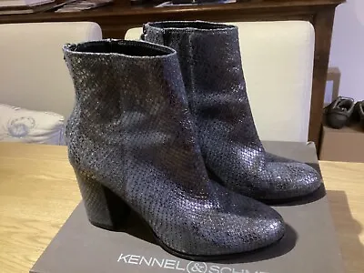 Kennel & Schmenger “Gold”Jungle Snake Grey Ankle Boots Size 5 • £15