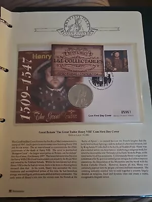 1997 King Henry VIII Falkland Islands £2 Coin Anniversary First Day Cover • £6