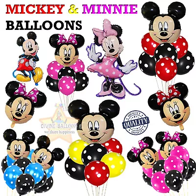 Large Disney Mickey Minnie Mouse Birthday Foil Balloons Kids Party Girls Boys UK • £2.39