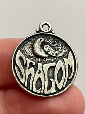 Vintage Shalom Peace Dove Round Pendant Or Charm • $39.99