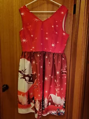 Christmas Red Rock And Roll Dress NEW Size XXL Fit Size 16 Fit N Flare  Design • $14