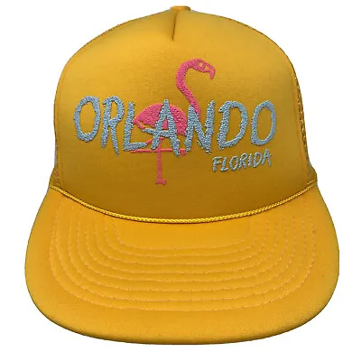 $14.95 • Buy Orlando Florida FL Flamingo Vintage Mesh Trucker Snapback Cap Graphic 80's Retro