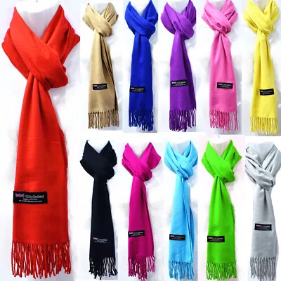 Mens Womens Winter Plain Solid Wool Scotland Made 100% Cashmere Scarf Scarves • $7.99