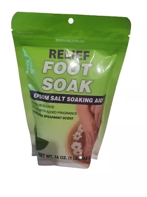 Relief Foot Soak Epsom Salt Soaking Aid 16oz • $6.99